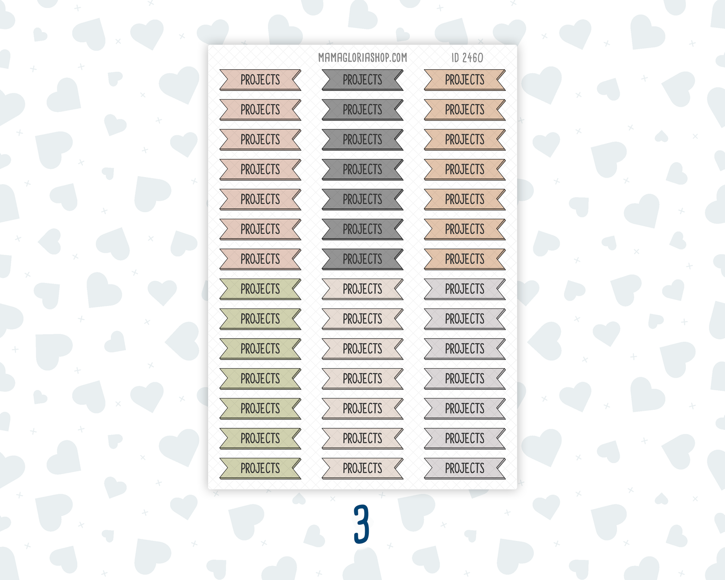 Projects - Banner Label Stickers - Functional - For Planners – Wild Sage & Muted Slate
