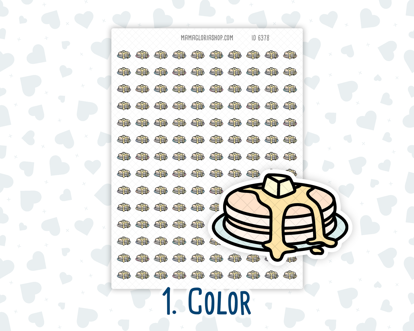 Pancake - Breakfast Reminders - Brunch - Mini Doodle Icon-Sticker