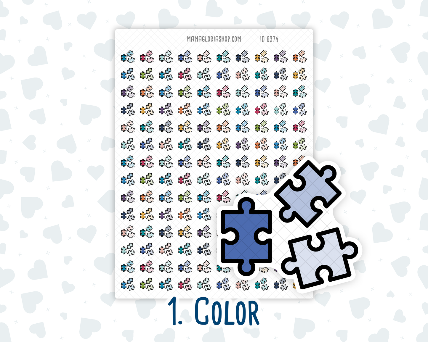 Puzzle Piece - Game Night - Hobby Tracking - Mini Doodle Icon-Sticker