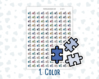 Puzzle Piece - Game Night - Hobby Tracking - Mini Doodle Icon-Sticker