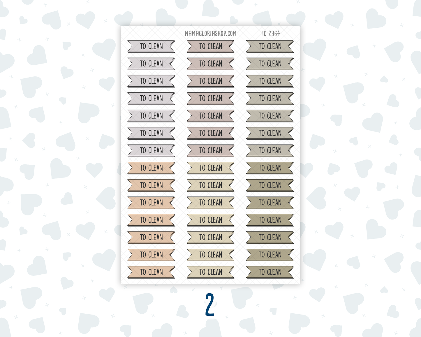 To Clean - Banner Label Stickers - Functional - For Planners – Wild Sage & Muted Slate