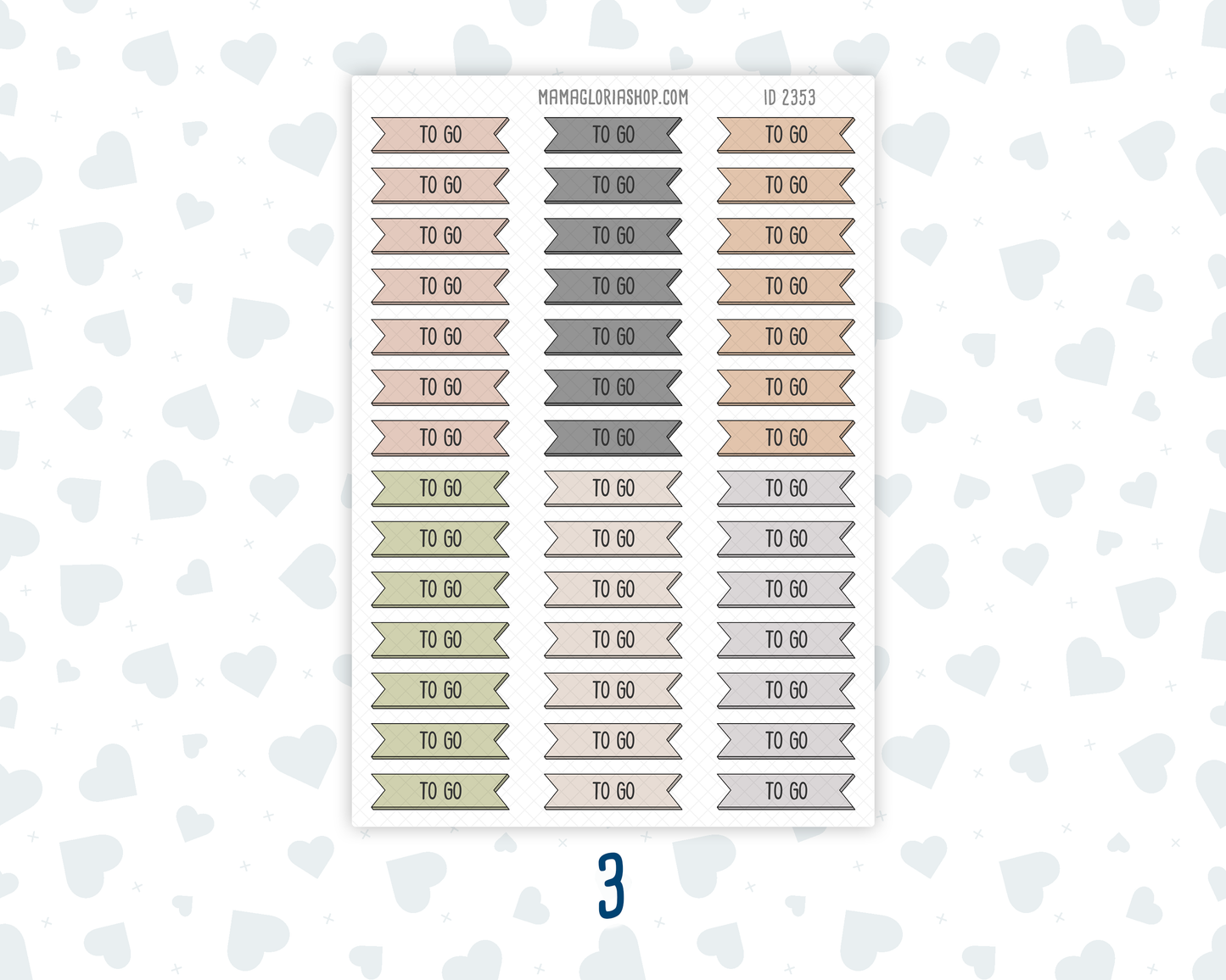 To Go - Banner Label Stickers - Functional - For Planners – Wild Sage & Muted Slate