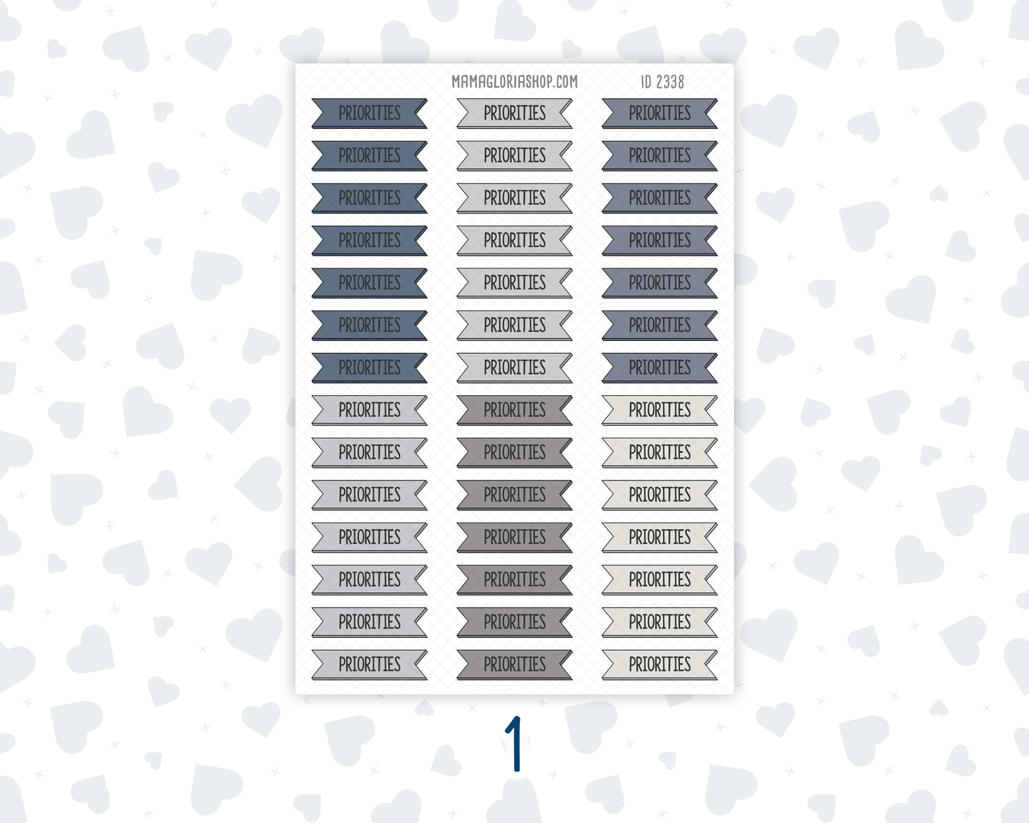 Priorities - Banner Label Stickers - Functional - For Planners – Wild Sage & Muted Slate