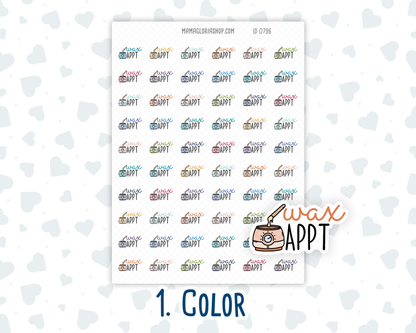 Wax Appt - Text Sticker With Icon