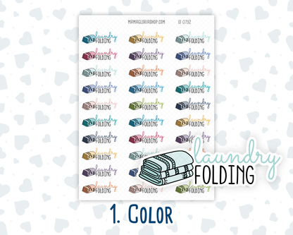 Laundry Folding - Text Sticker With Icon