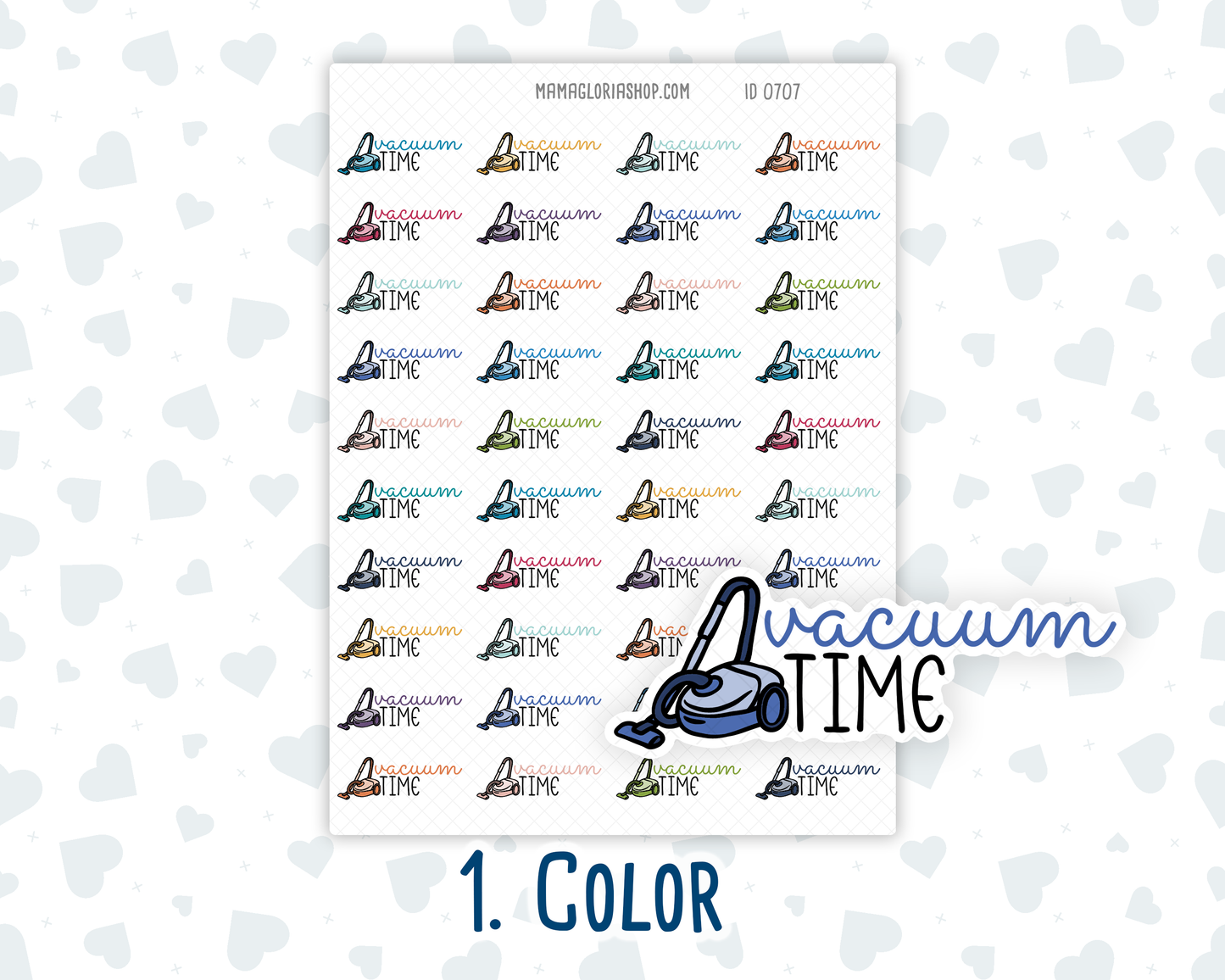 Vacuum Time - Text Sticker With Icon