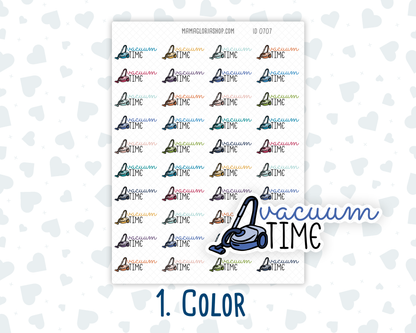 Vacuum Time - Text Sticker With Icon