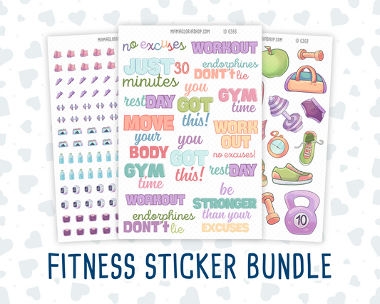Fitness Planner Sticker Bundle