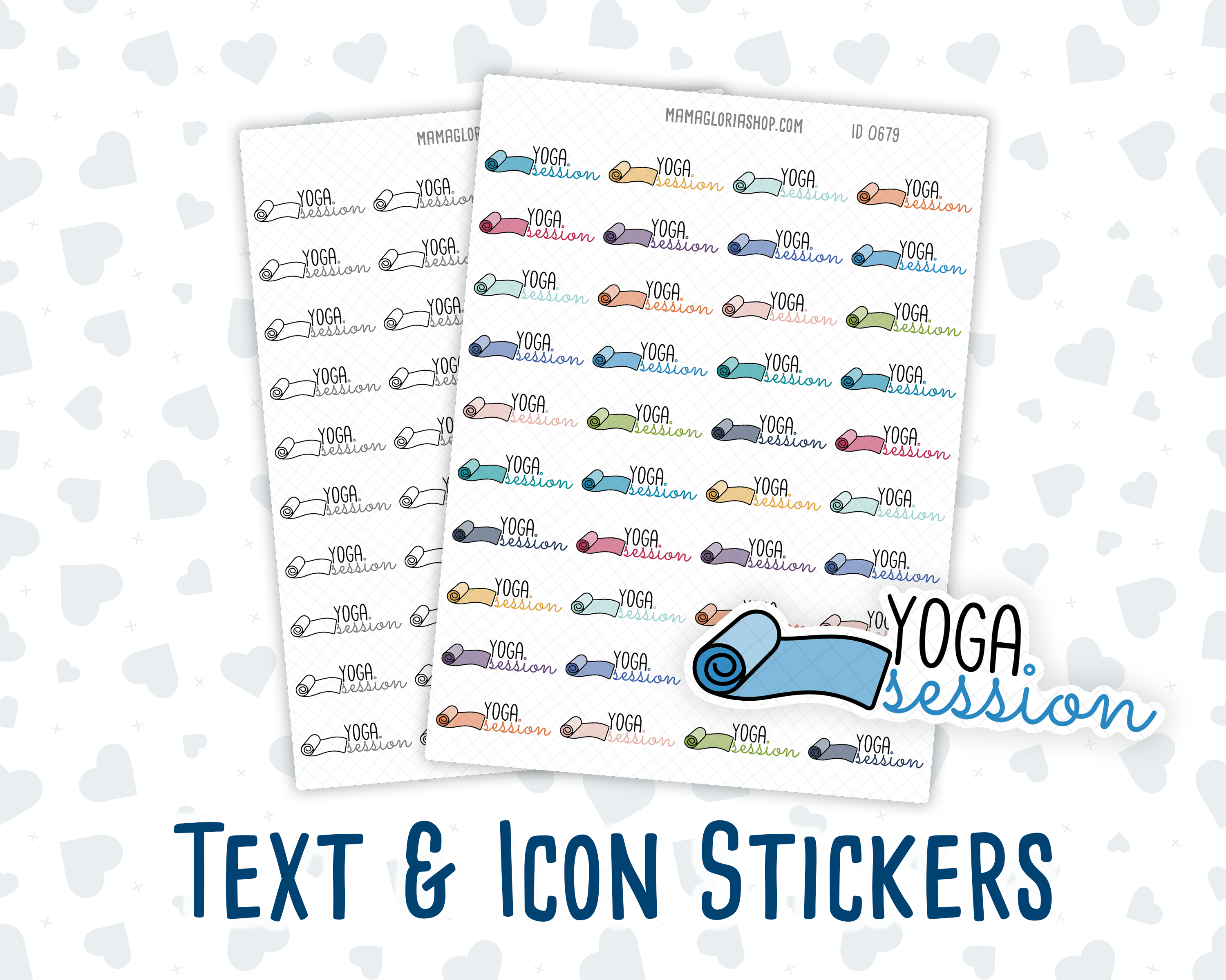 Yoga Session - Text Sticker With Icon – mamagloriashop