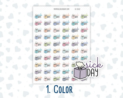 Sick Day - Text Sticker With Icon