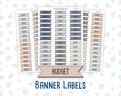Budget - Banner Label Stickers - Functional - For Planners – Wild Sage & Muted Slate