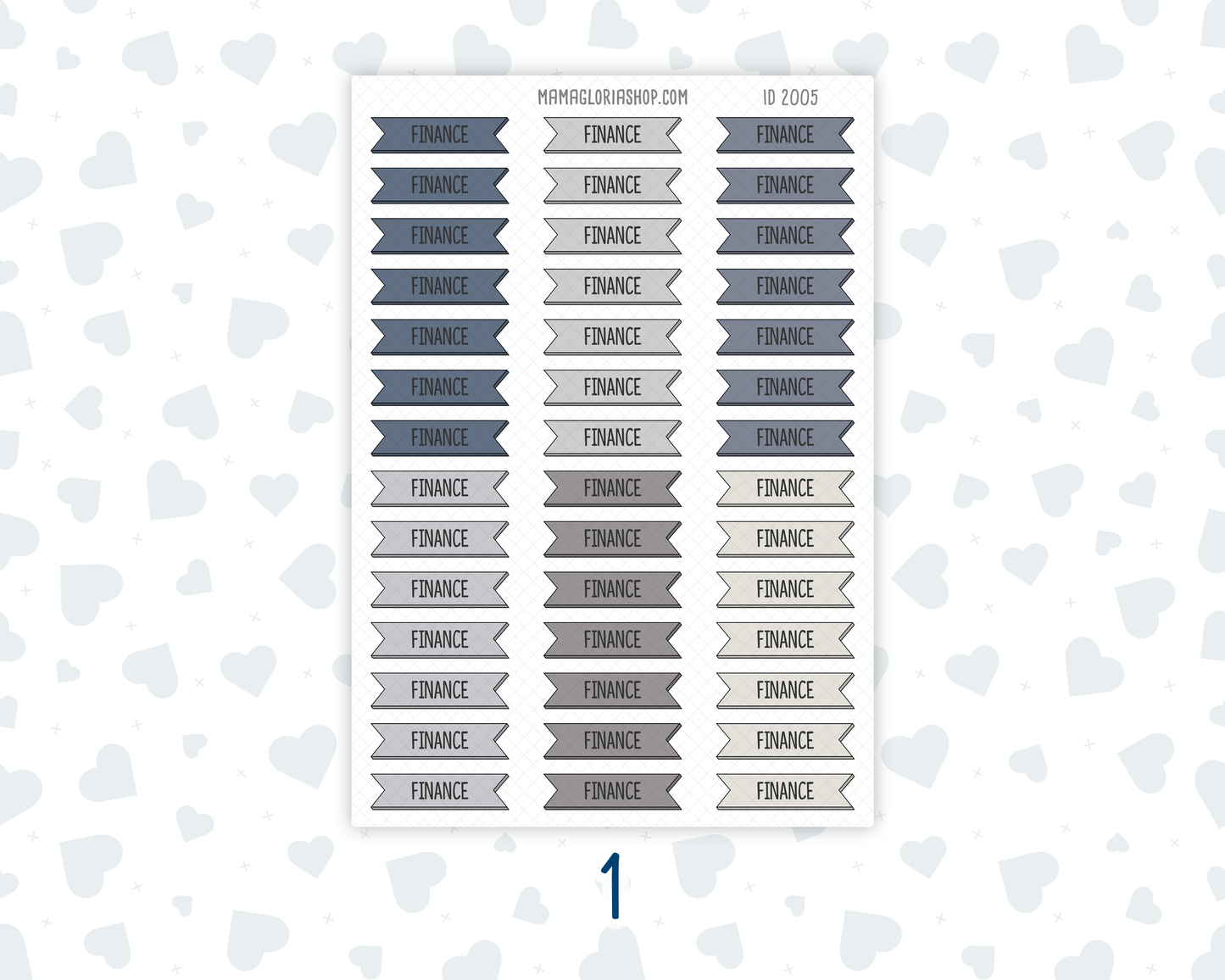 Finance - Banner Label Stickers - Functional - For Planners – Wild Sage & Muted Slate