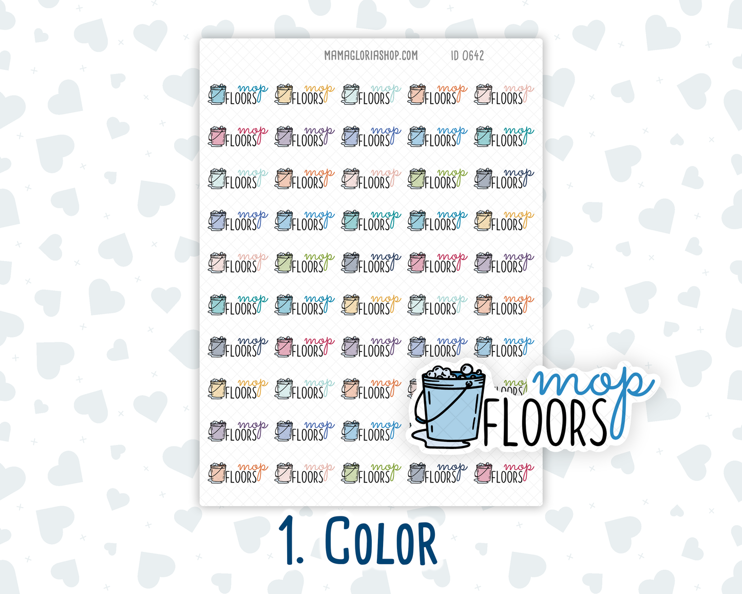 Mop Floors - Text Sticker With Icon