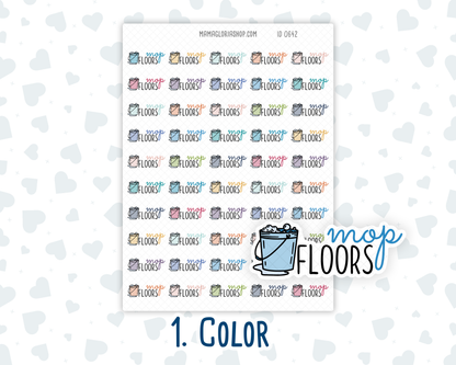 Mop Floors - Text Sticker With Icon