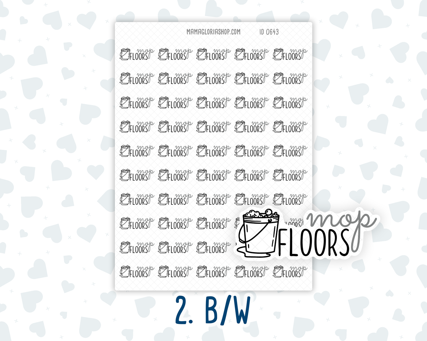 Mop Floors - Text Sticker With Icon