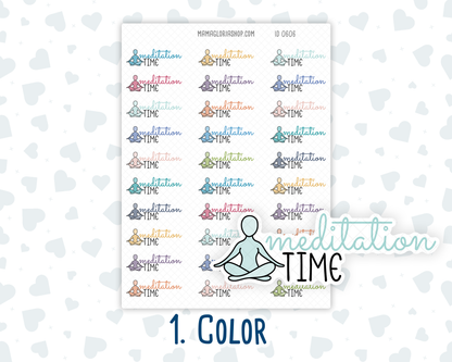 Meditation Time - Text Sticker With Icon
