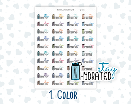 Stay Hydrated - Text Sticker With Icon