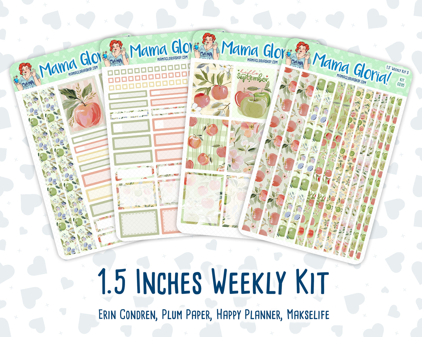 Kit 0295 - 1.5" Wide Column - Weekly Kit - September - Apple Harvest  - For Vertical & Hourly Planners