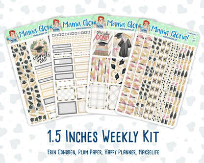 Kit 0272 - 1.5" Wide Column - Weekly Kit - May - Graduation  - For Vertical & Hourly Planners