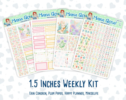 Kit 0260 - 1.5" Wide Column - Weekly Kit - April - Pastel Egg Hunt  - For Vertical & Hourly Planners