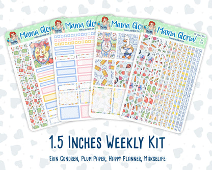 Kit 0279 - 1.5" Wide Column - Weekly Kit - August - Not Ready For School  - For Vertical & Hourly Planners