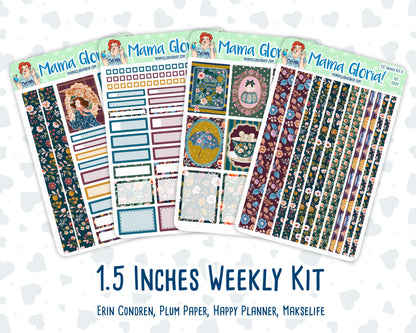 Kit 0304 - 1.5" Wide Column - Weekly Kit - November - Autumn In Bloom  - For Vertical & Hourly Planners