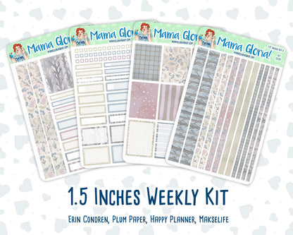 Kit 0250 - 1.5" Wide Column - Weekly Kit - Quiet January  - For Vertical & Hourly Planners
