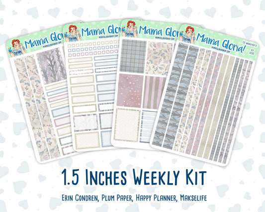 Kit 0250 - 1.5" Wide Column - Weekly Kit - Quiet January  - For Vertical & Hourly Planners