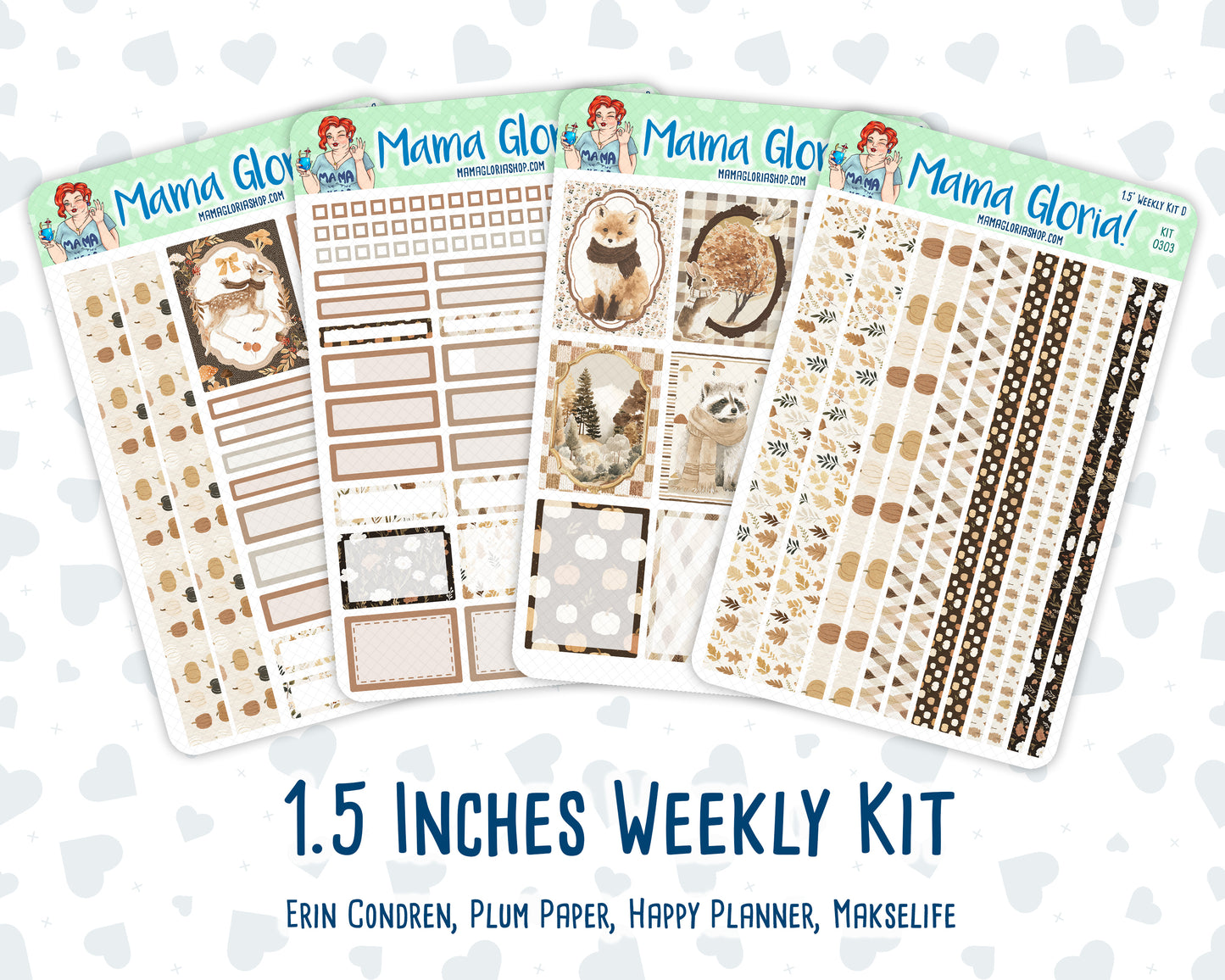 Kit 0303 - 1.5" Wide Column - Weekly Kit - November - Into The Woods  - For Vertical & Hourly Planners