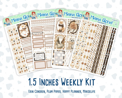 Kit 0303 - 1.5" Wide Column - Weekly Kit - November - Into The Woods  - For Vertical & Hourly Planners