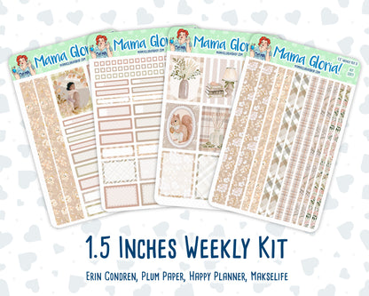 Kit 0301 - 1.5" Wide Column - Weekly Kit - November - Sunday Comfort  - For Vertical & Hourly Planners