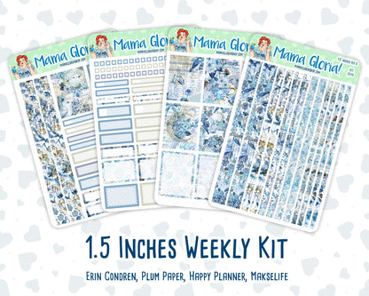 Kit 0249 - 1.5" Wide Column - Weekly Kit - January - Icy Lace  - For Vertical & Hourly Planners