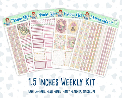 Kit 0232 - 1.5" Wide Column - Weekly Kit - September - Heirloom Garden  - For Vertical & Hourly Planners