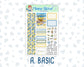 Kit 0274 - 1.5" Wide Column - Weekly Kit - July - Sunny Lemon Shore  - For Vertical & Hourly Planners