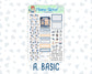 Kit 0299 - 1.5" Wide Column - Weekly Kit - October - Book Nook  - For Vertical & Hourly Planners