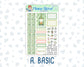 Kit 0256 - 1.5" Wide Column - Weekly Kit - March - Froggy Luck  - For Vertical & Hourly Planners