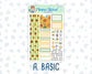 Kit 0277 - 1.5" Wide Column - Weekly Kit - August - Sunflower Drama Club  - For Vertical & Hourly Planners