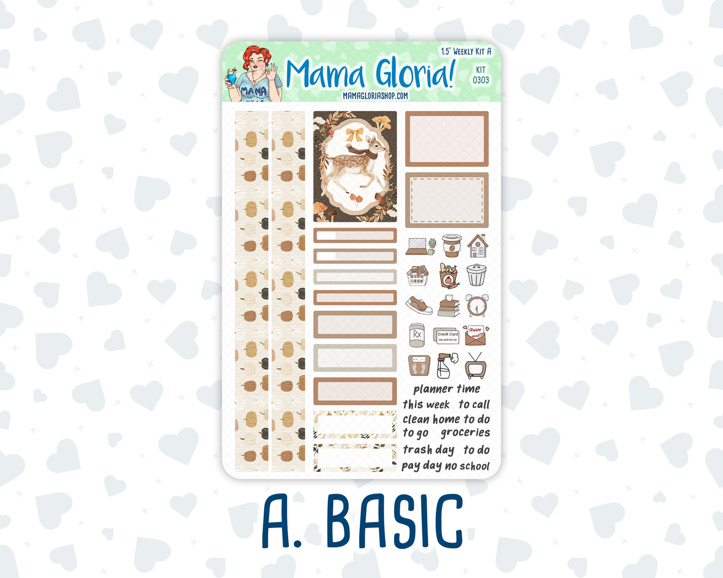 Kit 0303 - 1.5" Wide Column - Weekly Kit - November - Into The Woods  - For Vertical & Hourly Planners