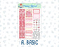 Kit 0254 - 1.5" Wide Column - Weekly Kit - February - Valentine Village  - For Vertical & Hourly Planners