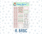 Kit 0257 - 1.5" Wide Column - Weekly Kit - March - Blush Garden  - For Vertical & Hourly Planners