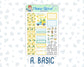 Kit 0227 - 1.5" Wide Column - Weekly Kit - July - Lemon Grove  - For Vertical & Hourly Planners