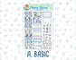 Kit 0249 - 1.5" Wide Column - Weekly Kit - January - Icy Lace  - For Vertical & Hourly Planners