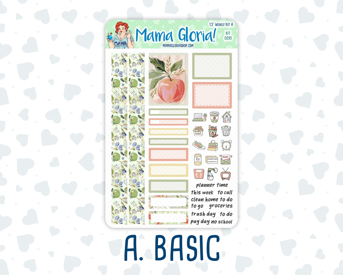 Kit 0295 - 1.5" Wide Column - Weekly Kit - September - Apple Harvest  - For Vertical & Hourly Planners