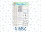 Kit 0250 - 1.5" Wide Column - Weekly Kit - Quiet January  - For Vertical & Hourly Planners