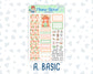Kit 0228 - 1.5" Wide Column - Weekly Kit - August - Just Peachy  - For Vertical & Hourly Planners