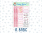 Kit 0253 - 1.5" Wide Column - Weekly Kit - February - Rosy Daydreams  - For Vertical & Hourly Planners
