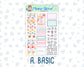 Kit 0225 - 1.5" Wide Column - Weekly Kit - July - Carnival Joy  - For Vertical & Hourly Planners