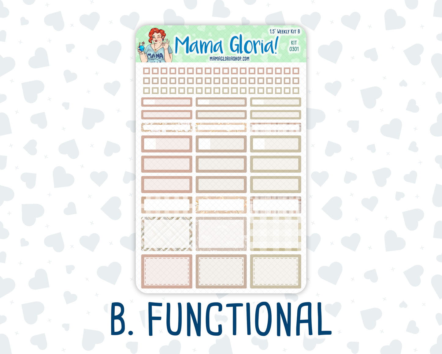 Kit 0301 - 1.5" Wide Column - Weekly Kit - November - Sunday Comfort  - For Vertical & Hourly Planners