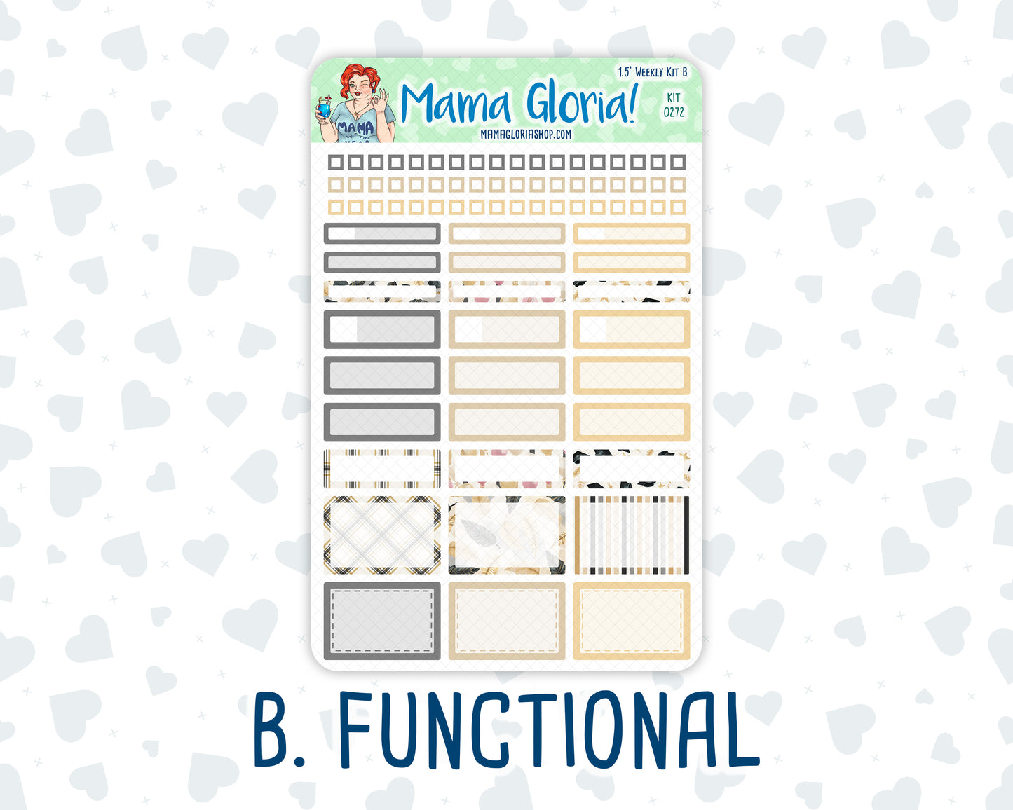 Kit 0272 - 1.5" Wide Column - Weekly Kit - May - Graduation  - For Vertical & Hourly Planners
