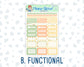 Kit 0229 - 1.5" Wide Column - Weekly Kit - August - Golden Faces  - For Vertical & Hourly Planners